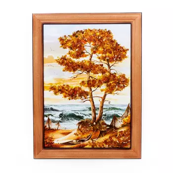 Картина Море янтарь 15х21 см