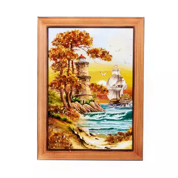 Картина Море янтарь 15х21 см