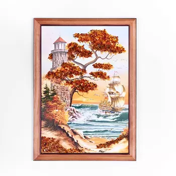 Картина Море янтарь 21х30 см