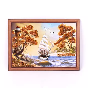 Картина Море янтарь 21х30 см