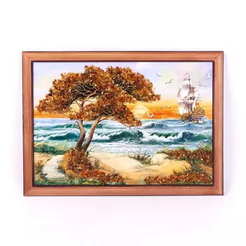 Картина Море янтарь 21х30 см