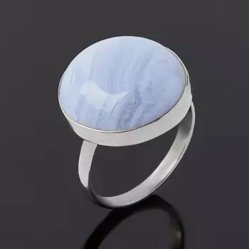 Кольцо агат голубой (нейзильбер) размер 18,5