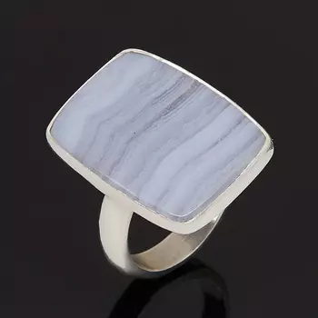 Кольцо агат голубой (серебро 925 пр.) (регулируемый) размер 17