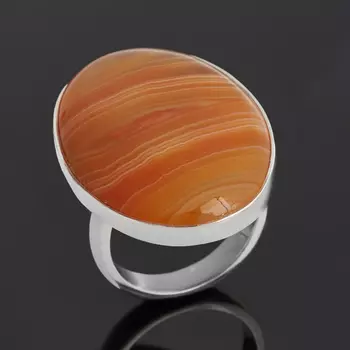 Кольцо агат красный (серебро 925 пр.) (регулируемый) размер 18