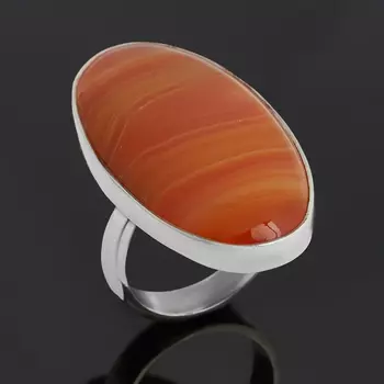 Кольцо агат красный (серебро 925 пр.) (регулируемый) размер 18,5