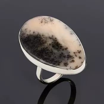 Кольцо агат пейзажный (дублет) (нейзильбер) размер 17,5