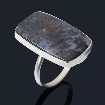 Кольцо агат пейзажный (нейзильбер) размер 19