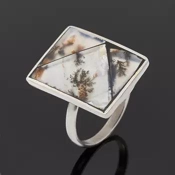 Кольцо агат пейзажный (нейзильбер) размер 17