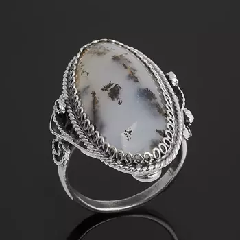 Кольцо агат пейзажный (нейзильбер) размер 16,5