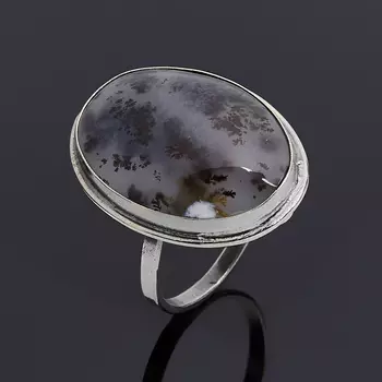 Кольцо агат пейзажный (нейзильбер) размер 18