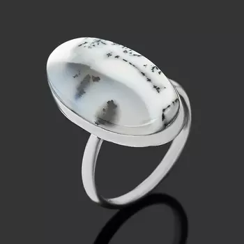 Кольцо агат пейзажный (нейзильбер) размер 18