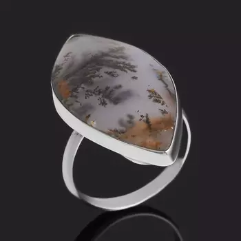 Кольцо агат пейзажный (нейзильбер) размер 18,5