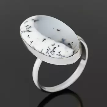 Кольцо агат пейзажный (нейзильбер) размер 18