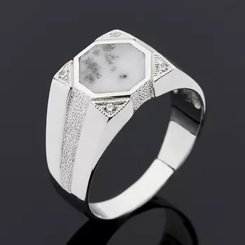 Кольцо агат пейзажный (серебро 925 пр.) размер 23