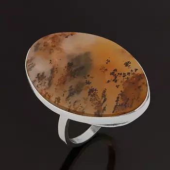 Кольцо агат пейзажный (серебро 925 пр.) размер 17