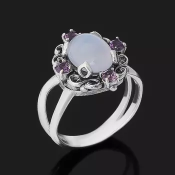 Кольцо агат сапфирин (серебро 925 пр. оксидир.) размер 17,5