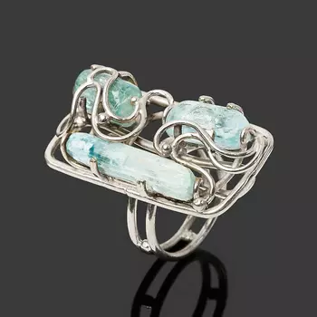 Кольцо аквамарин (нейзильбер) размер 17