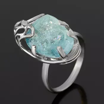 Кольцо аквамарин (нейзильбер) размер 17,5