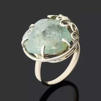 Кольцо аквамарин (нейзильбер) размер 18