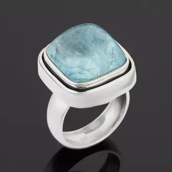 Кольцо аквамарин (серебро 925 пр.) размер 18