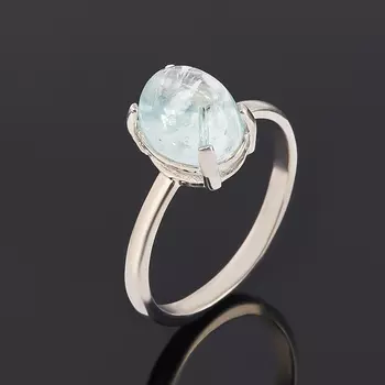 Кольцо аквамарин (серебро 925 пр.) размер 18,5