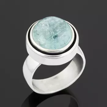 Кольцо аквамарин (серебро 925 пр.) размер 18,5