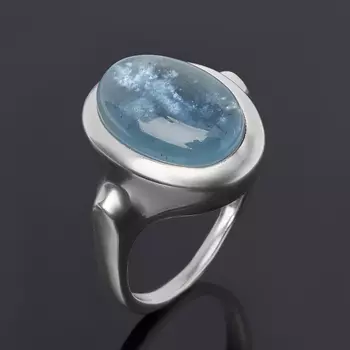 Кольцо аквамарин (серебро 925 пр.) размер 18