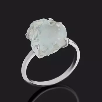 Кольцо аквамарин (серебро 925 пр.) размер 17