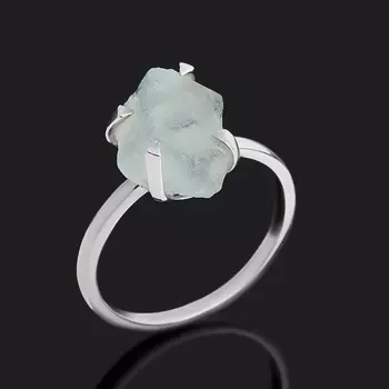 Кольцо аквамарин (серебро 925 пр.) размер 17