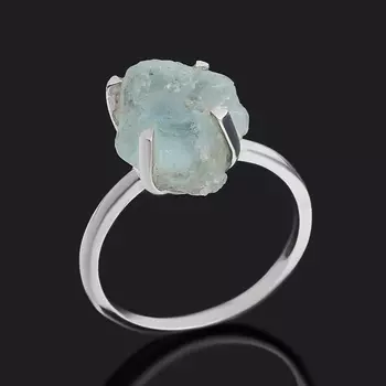 Кольцо аквамарин (серебро 925 пр.) размер 17