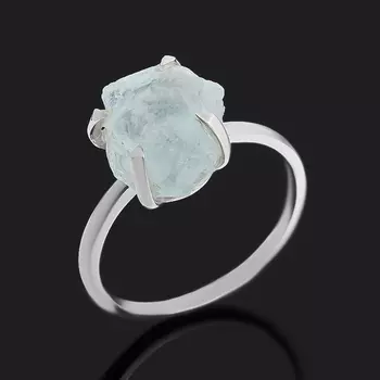 Кольцо аквамарин (серебро 925 пр.) размер 17