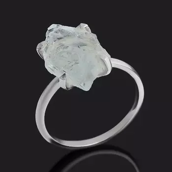 Кольцо аквамарин (серебро 925 пр.) размер 17