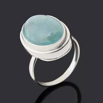 Кольцо аквамарин (серебро 925 пр.) размер 17,5