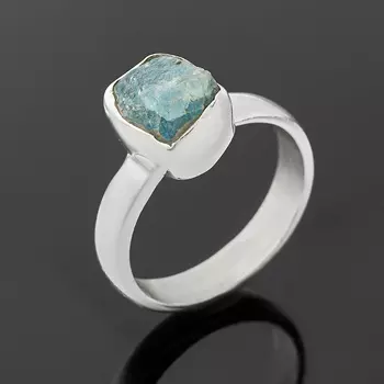 Кольцо аквамарин (серебро 925 пр.) размер 17,5