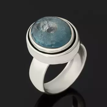 Кольцо аквамарин (серебро 925 пр.) размер 17,5