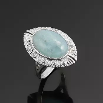 Кольцо аквамарин (серебро 925 пр.) размер 18