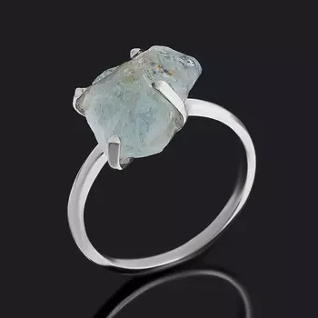 Кольцо аквамарин (серебро 925 пр.) размер 18