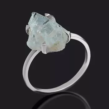 Кольцо аквамарин (серебро 925 пр.) размер 18