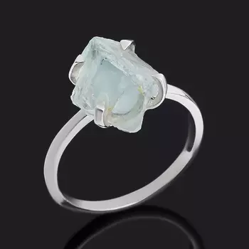 Кольцо аквамарин (серебро 925 пр.) размер 18