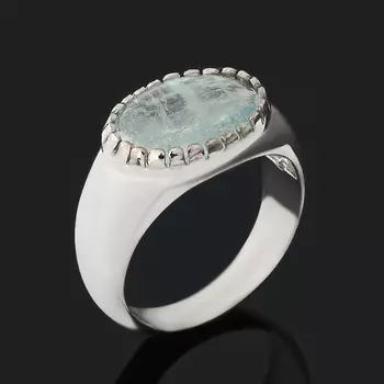 Кольцо аквамарин (серебро 925 пр.) размер 18,5
