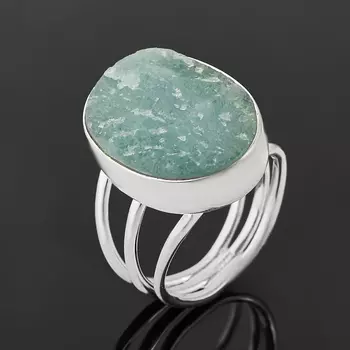 Кольцо аквамарин (серебро 925 пр.) размер 18