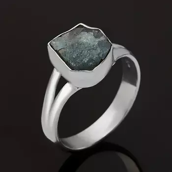 Кольцо аквамарин (серебро 925 пр.) размер 19