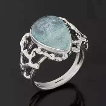 Кольцо аквамарин (серебро 925 пр.) размер 19