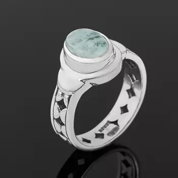 Кольцо аквамарин (серебро 925 пр.) размер 16,5