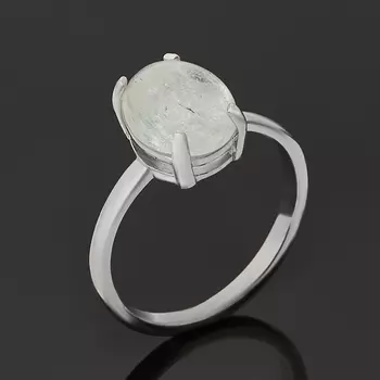 Кольцо аквамарин (серебро 925 пр. родир. бел.) размер 17,5