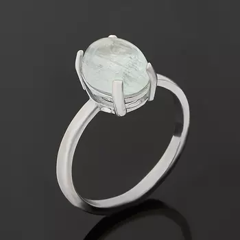 Кольцо аквамарин (серебро 925 пр. родир. бел.) размер 17,5