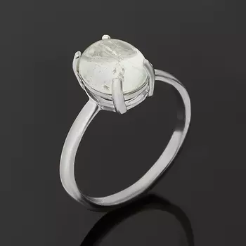 Кольцо аквамарин (серебро 925 пр. родир. бел.) размер 18