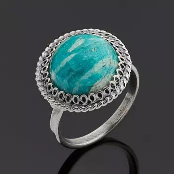 Кольцо амазонит (нейзильбер) размер 16