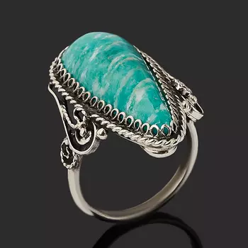 Кольцо амазонит (нейзильбер) размер 16