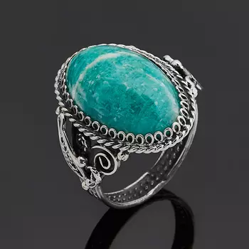 Кольцо амазонит (нейзильбер) размер 18,5